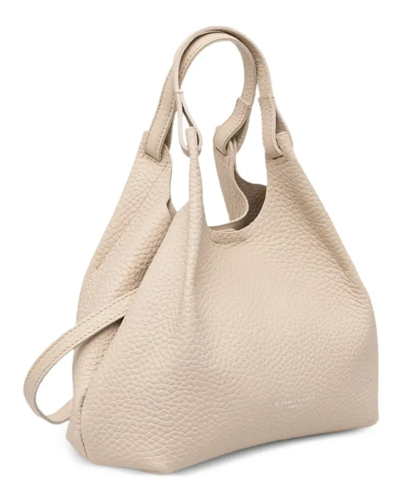 Gianni Chiarini Mittelgroße Dua Schultertasche aus gekörntem Leder - Nude Nude