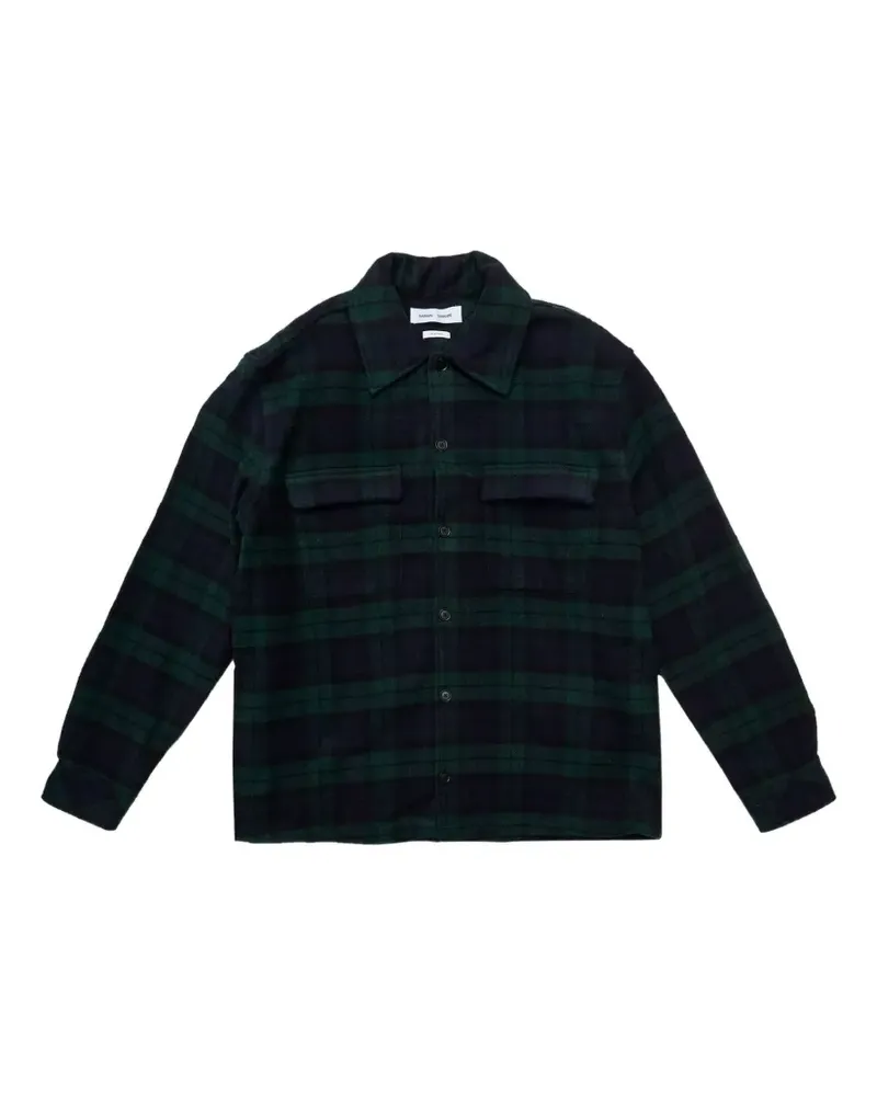 Samsøe & Samsøe Sacastor X H flap-pocket check overshirt - Blau Blau