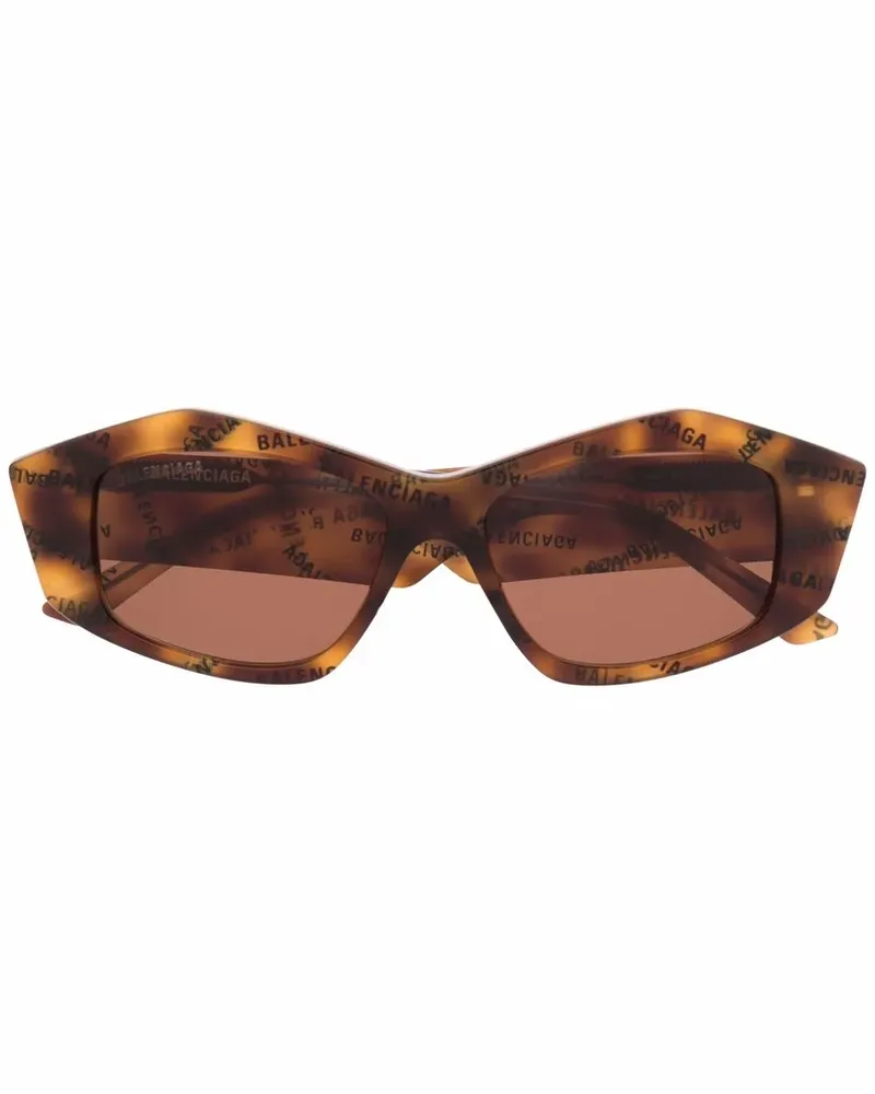 Balenciaga Eckige Sonnenbrille - Braun Braun