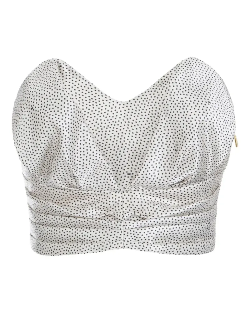 Elisabetta Franchi Gazar Oberteil mit Mikro-Polka Dots - Nude Nude