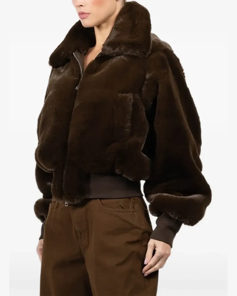 Ronny Kobo faux-fur jacket - Braun Braun