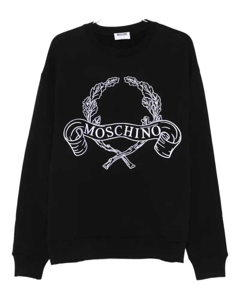 Moschino Laurel Crown Sweatshirt mit Logo-Stickerei - Schwarz Schwarz