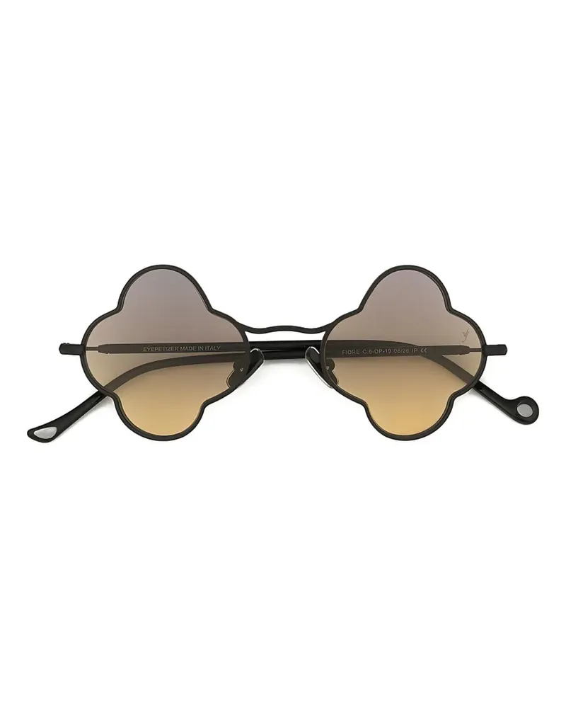 Eyepetizer Fiore Sonnenbrille mit geometrischen Gestell - Schwarz Schwarz