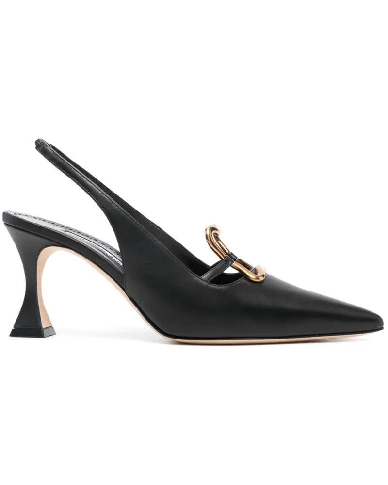Manolo Blahnik Nikkal Slingback-Pumps 70mm - Schwarz Schwarz