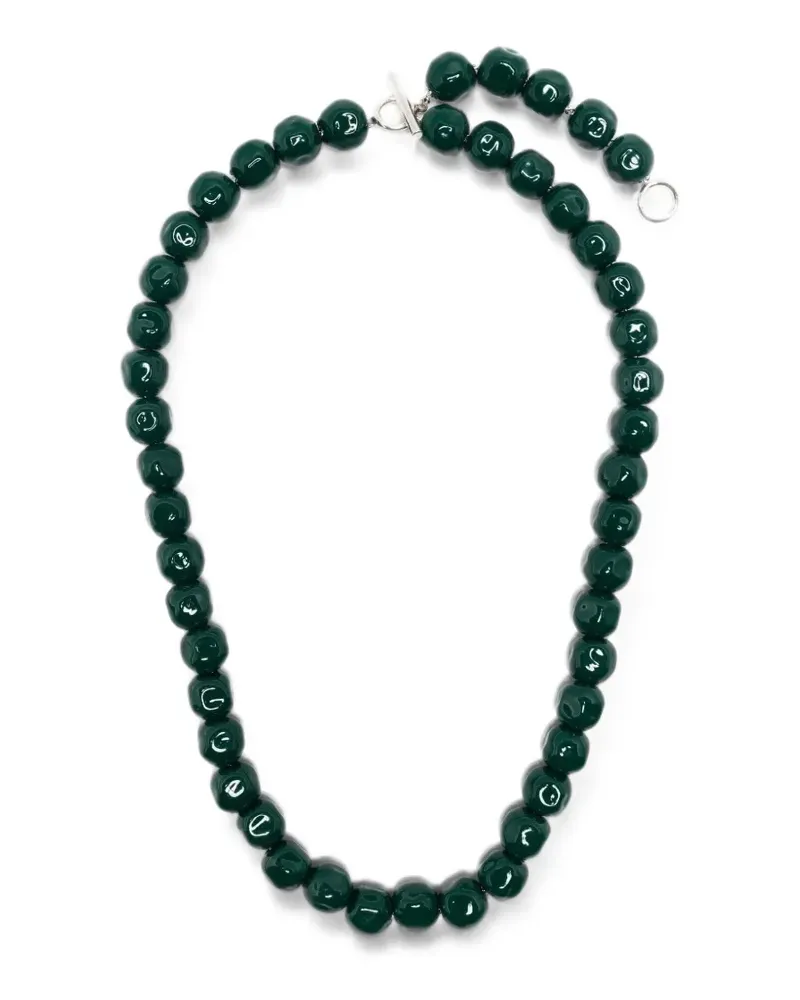 Jil Sander Ancestor Moon enamel necklace - Grün Grün