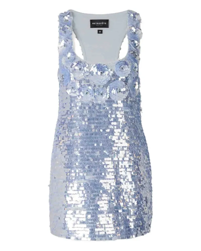 Retrofête Joanne Minikleid mit Pailletten - Blau Blau