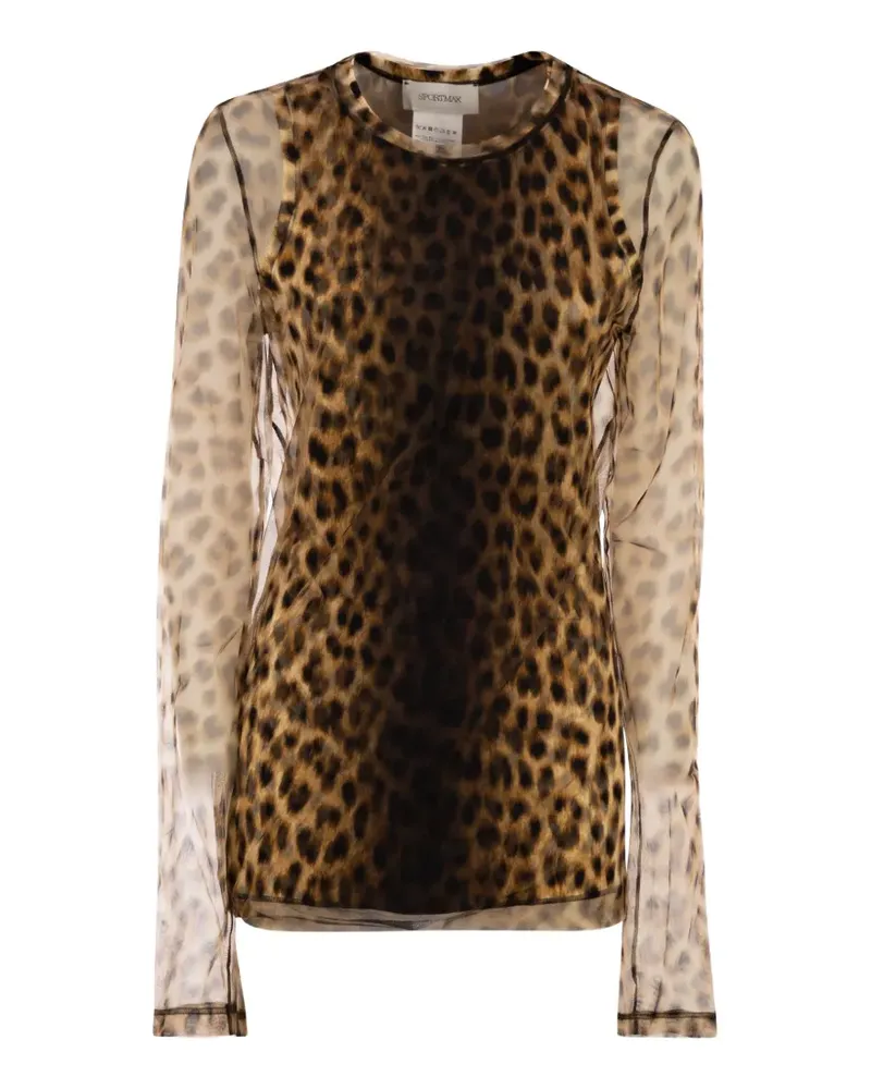 SPORTMAX Zebu animal-print top - Nude Nude