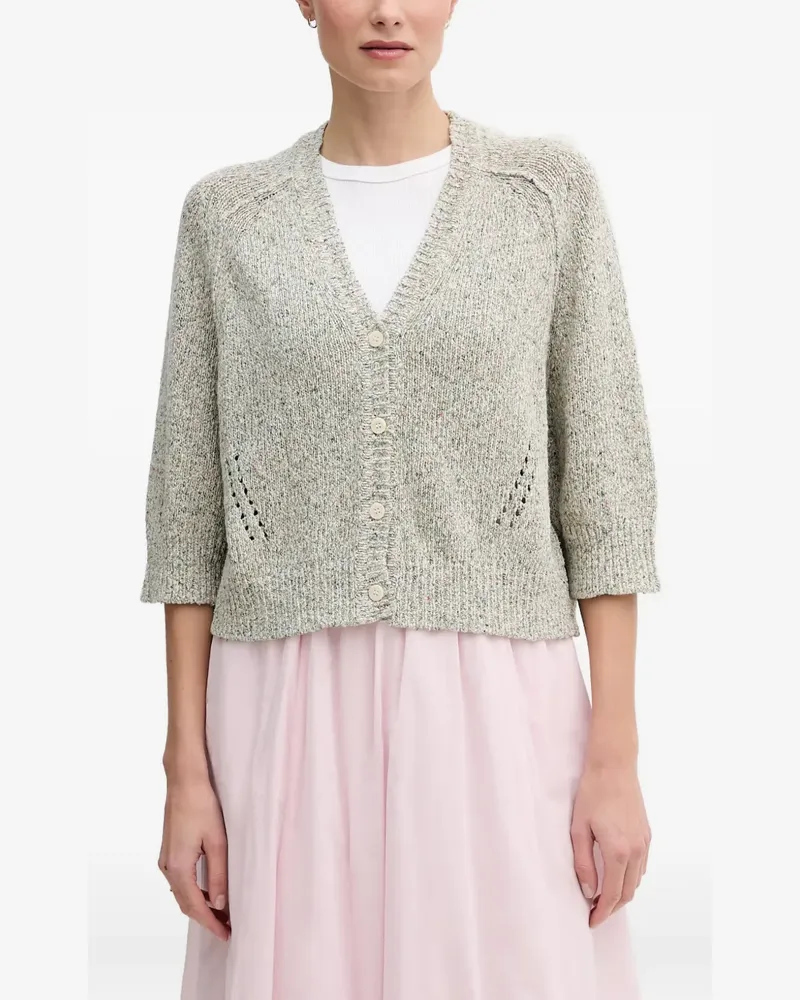 Mos Mosh Geknöpfter Lizet Cardigan aus Pointelle-Strick - Grün Grün