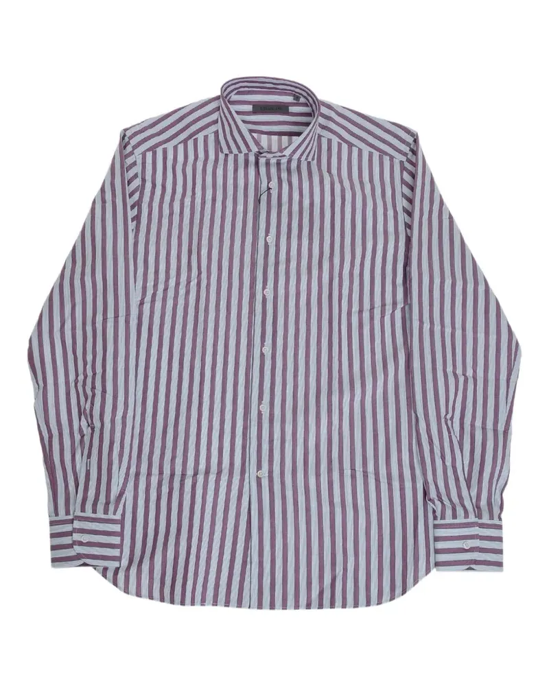 Corneliani striped French-collar shirt - Violett Violett