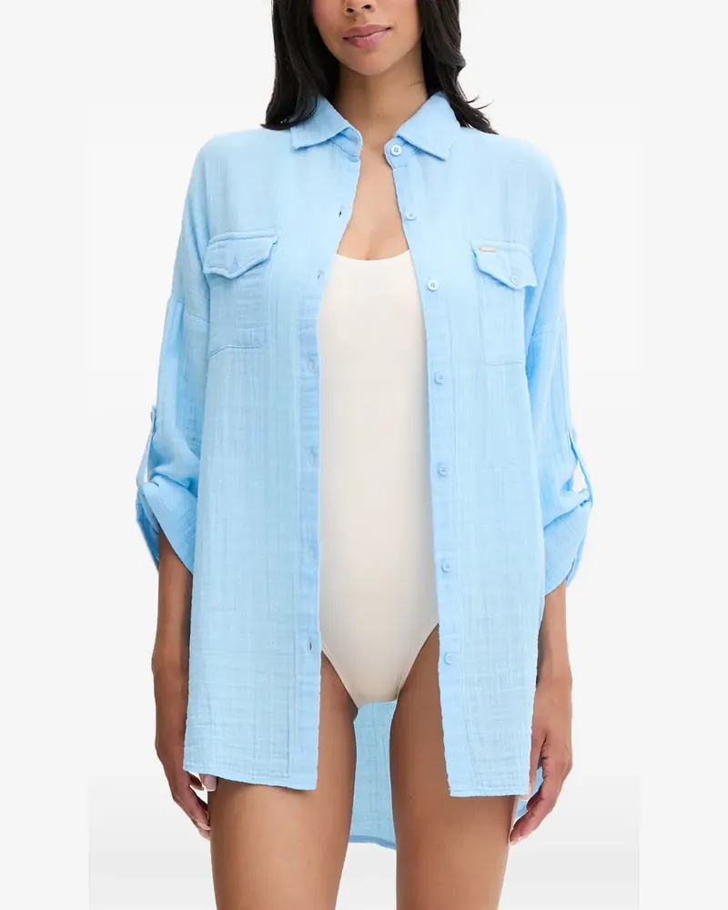 Melissa Odabash button-up chest-pocket shirt - Blau Blau