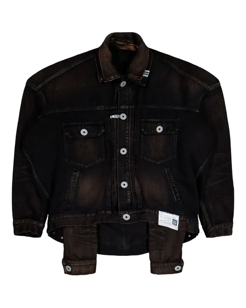 MIHARAYASUHIRO layered denim jacket - Schwarz Schwarz