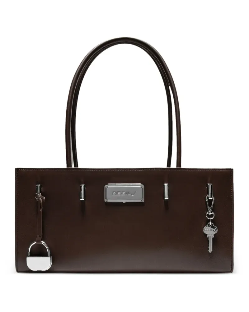 Seen Users Schultertasche mit Vara-Schleife - Braun Braun