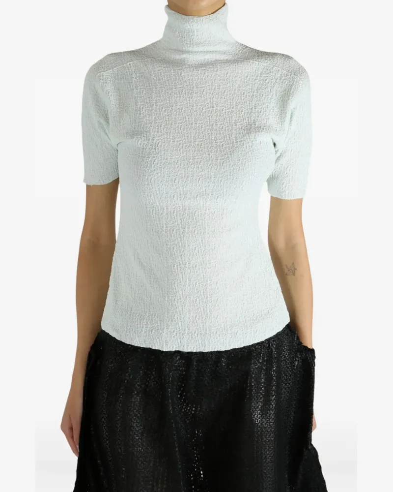 Issey Miyake Strukturierter Rollkragenpullover - Grün Grün