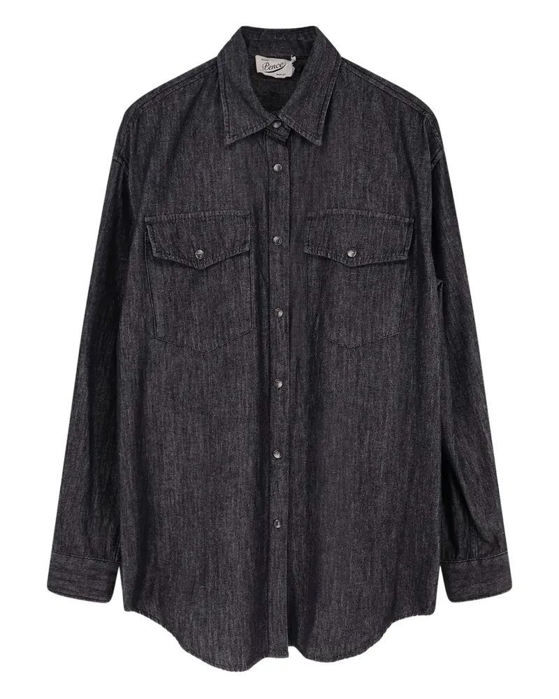 PENCE snap-button long-sleeve shirt - Schwarz Schwarz
