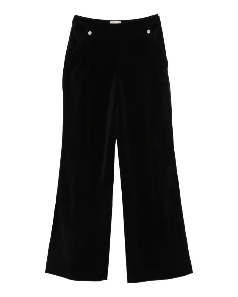 Temperley London Crystal Clove Hose aus Samt - Schwarz Schwarz