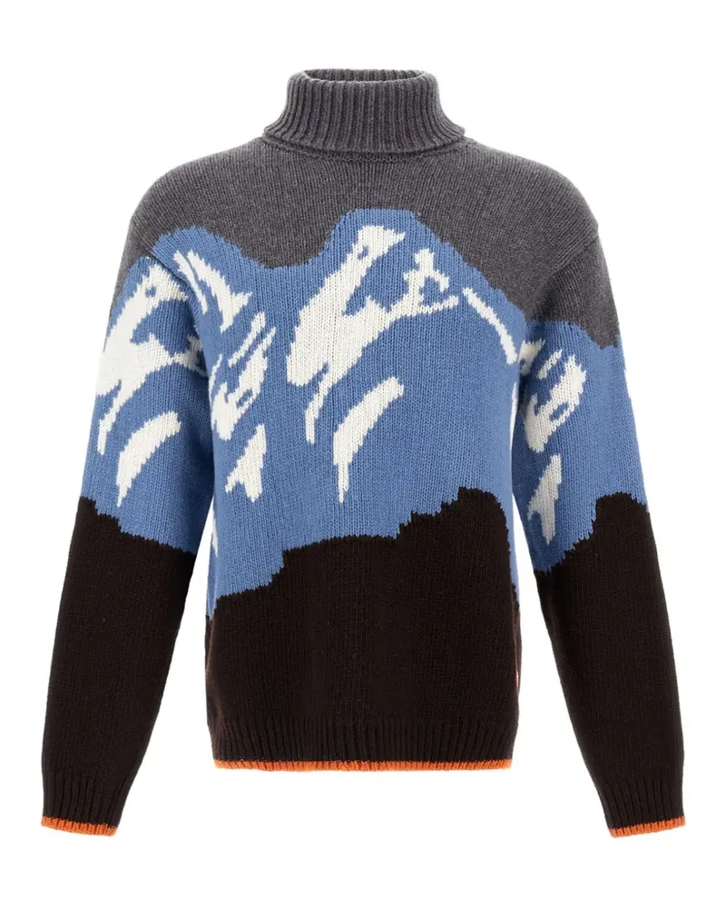 Herno Pullover mit Gebirgs-Jacquard - Blau Blau
