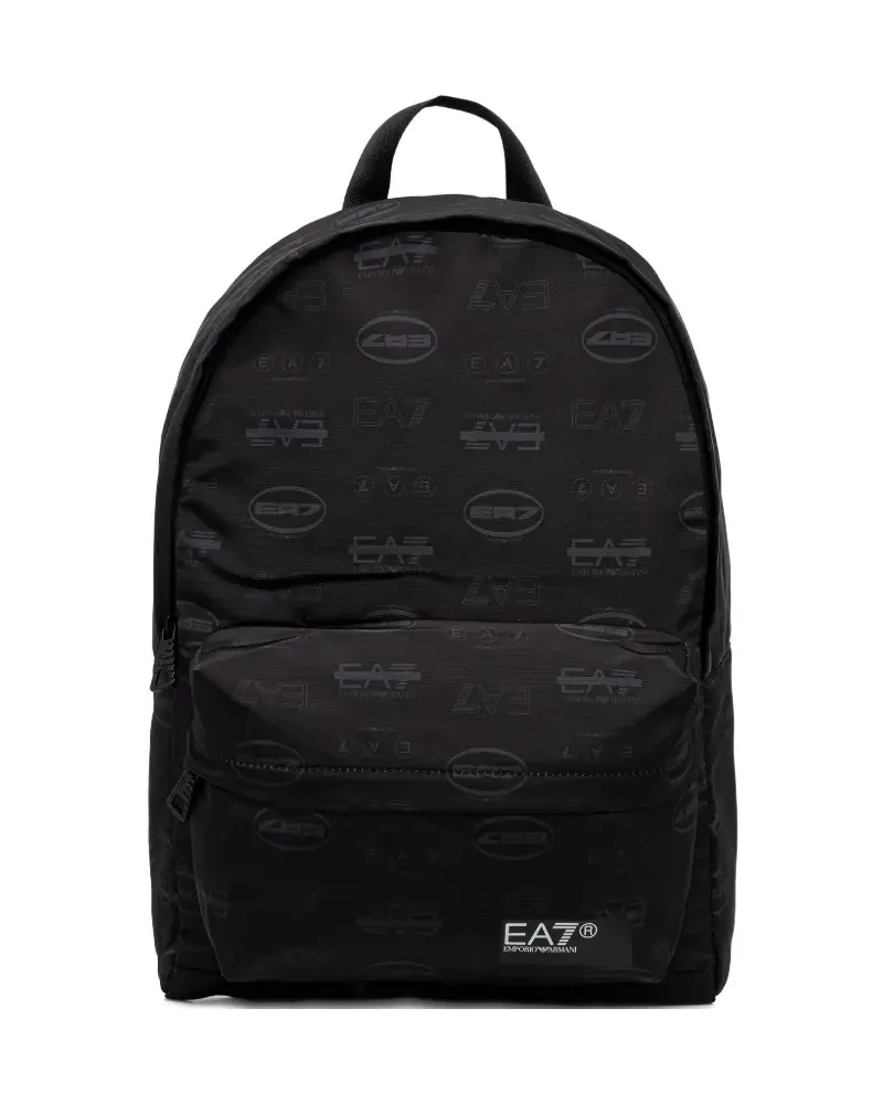 EA7 logo-print backpack - Schwarz Schwarz