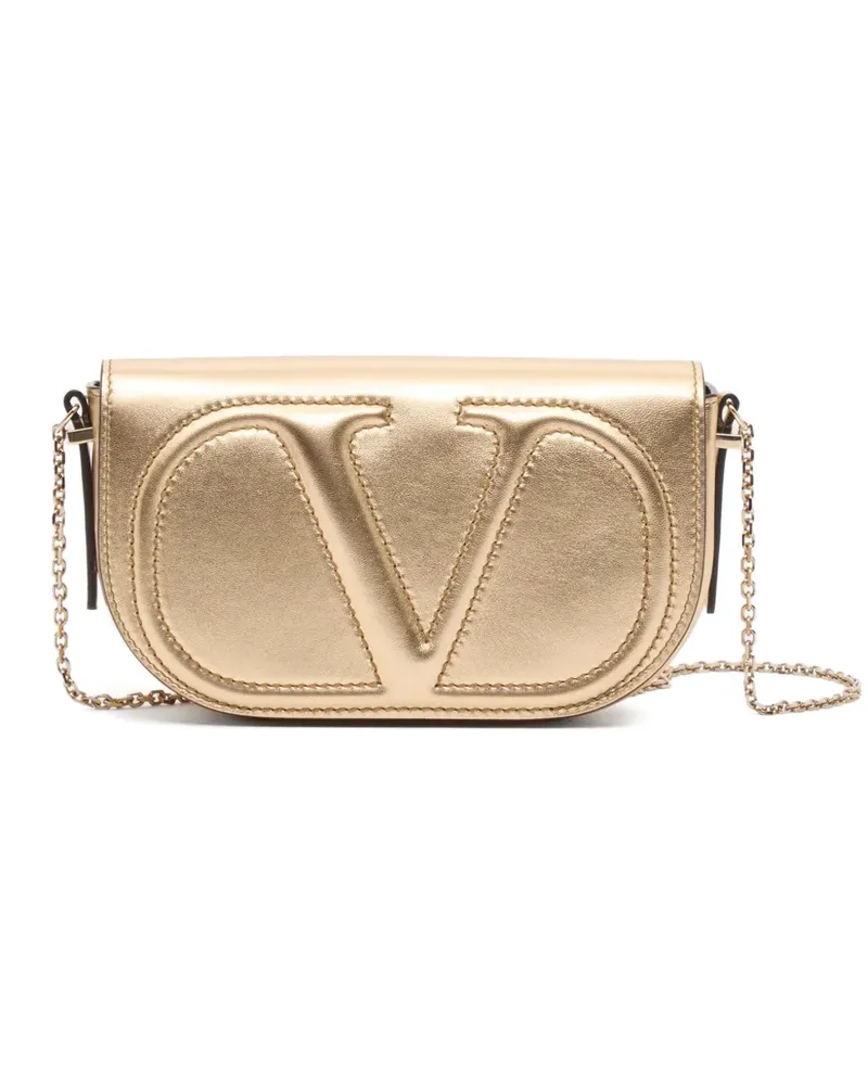 Valentino Garavani VLogo Walk pouch with metallic nappa chain - Gold Gold