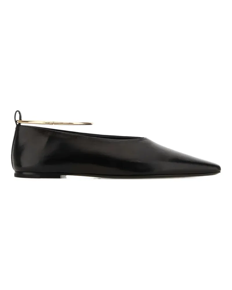 Jil Sander ring-detail ballet flats - Schwarz Schwarz
