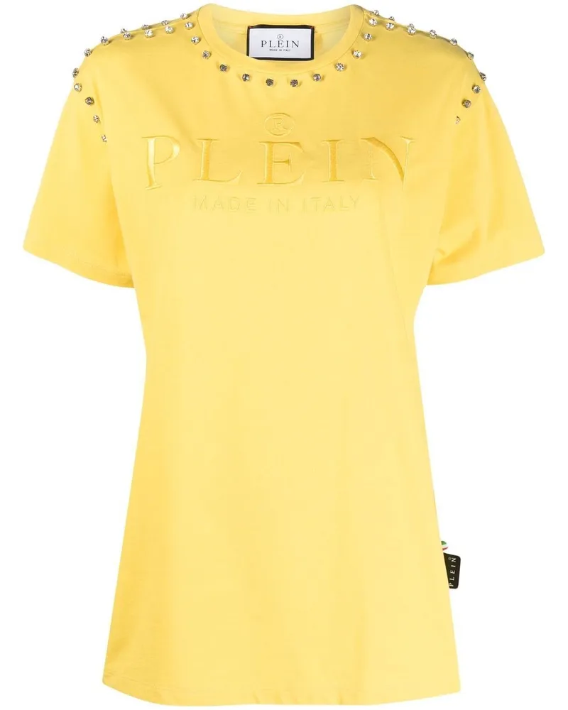 Philipp Plein T-Shirt mit Kristallen - Gelb Gelb
