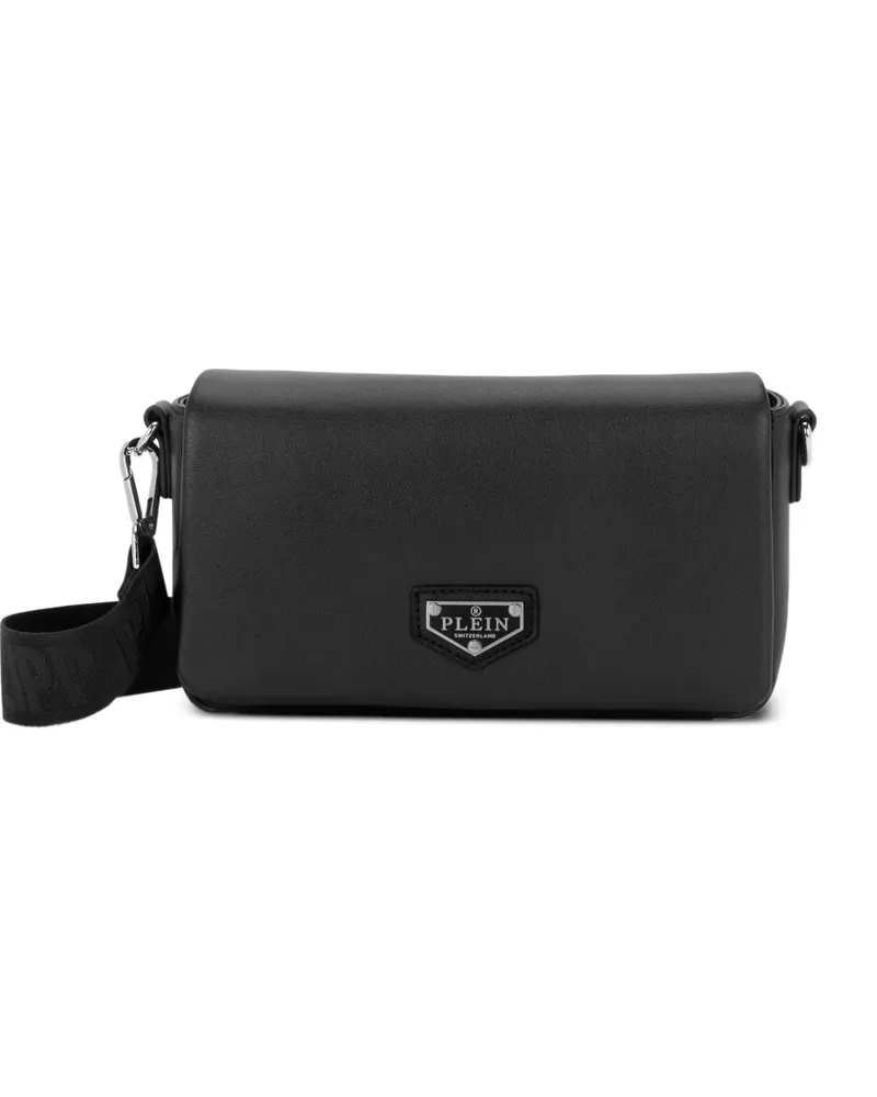 Philipp Plein Schultertasche mit Logo-Schild - Schwarz Schwarz