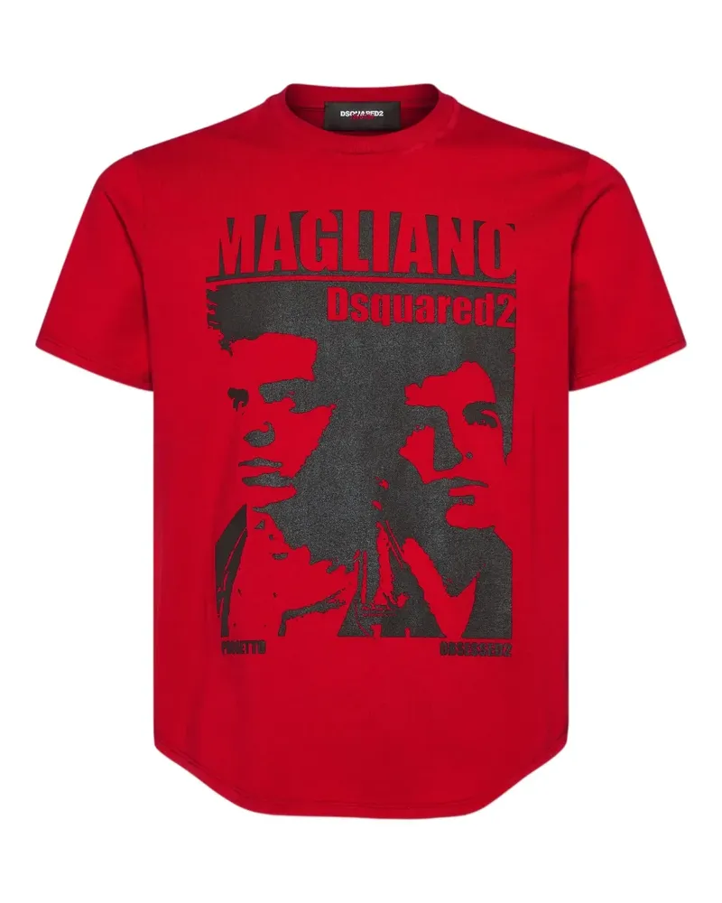 Dsquared2 T-Shirt mit grafischem Print - Rot Rot