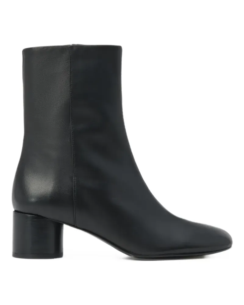 BIMBA Y LOLA Schwarze Stiefeletten aus Leder mit Absatz Schwarz