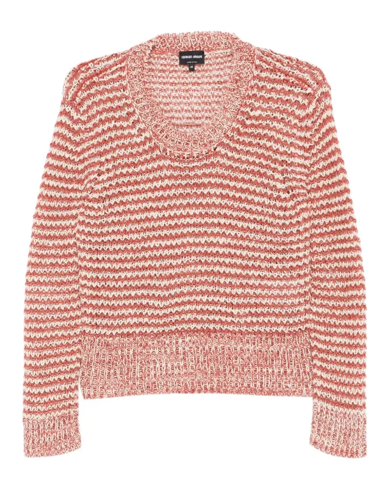 Giorgio Armani Pullover mit Lochstrickmuster - Rot Rot