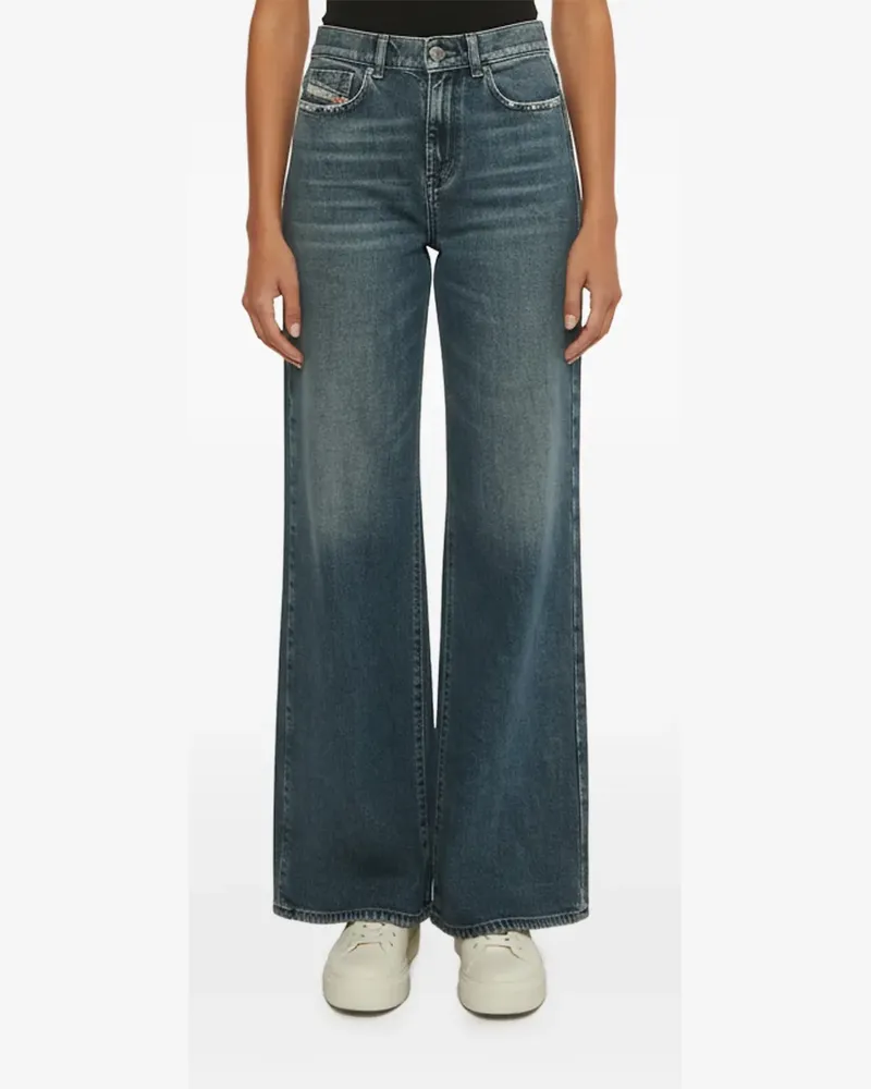 Diesel Weite Jeans im Distressed-Look - Blau Blau