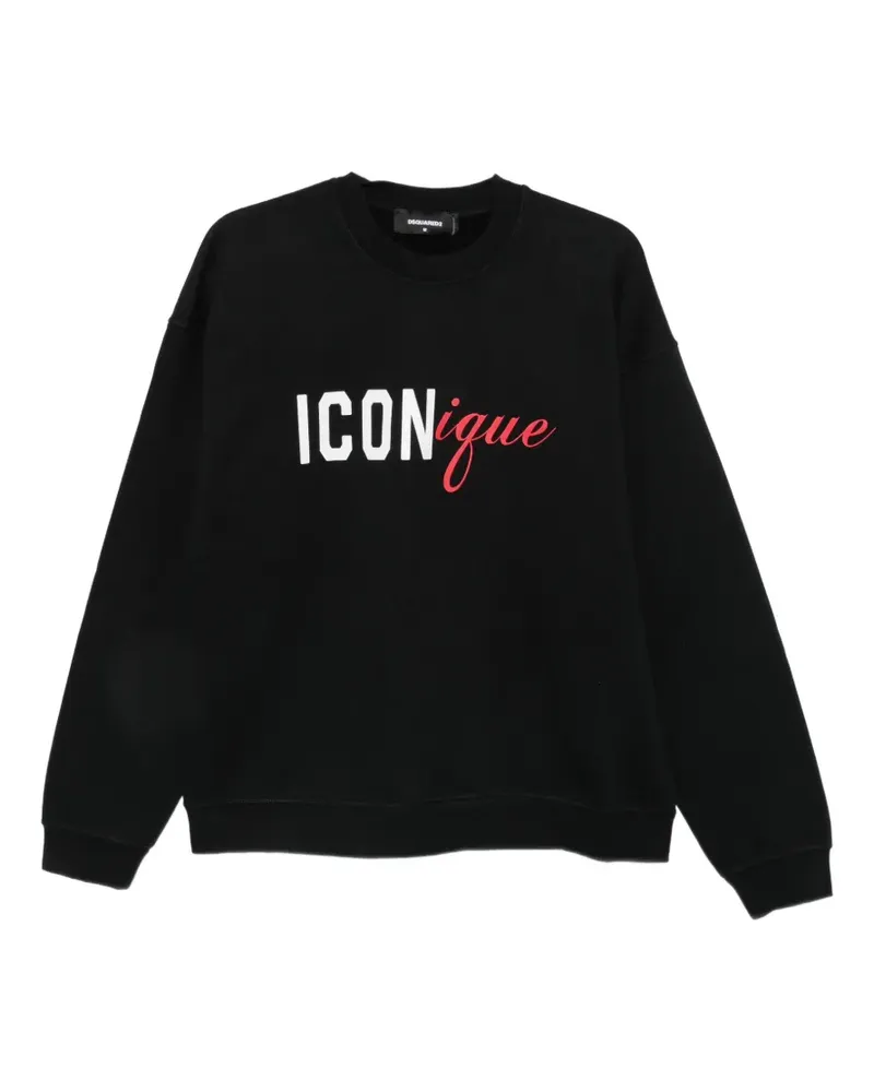 Dsquared2 Iconique Sweatshirt mit Logo - Schwarz Schwarz