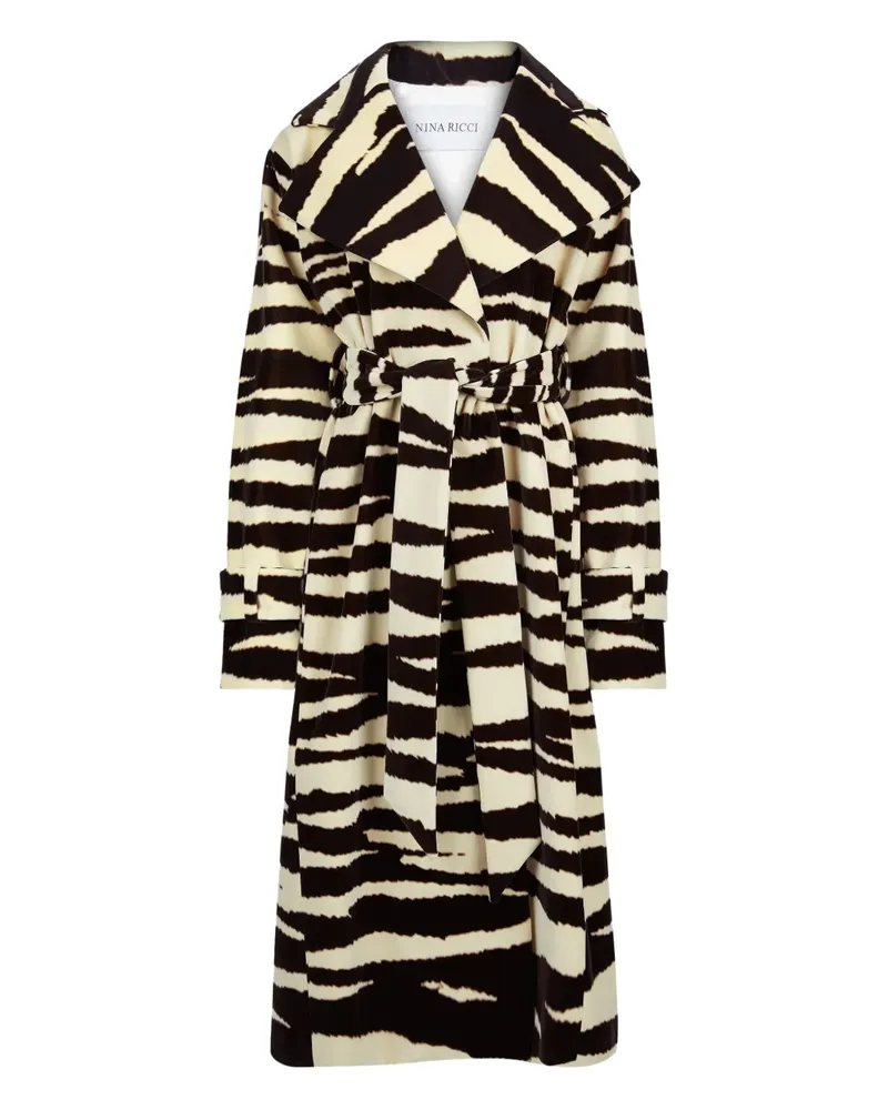 Nina Ricci Mantel mit Zebra-Print - Nude Nude