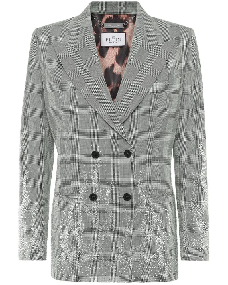 Philipp Plein Blazer mit Flammenapplikation - Schwarz Schwarz