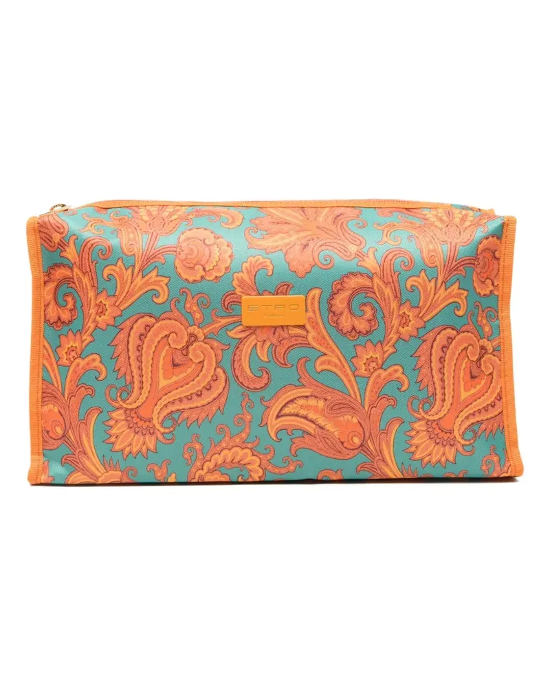 Etro paisley-pattern trapeze makeup bag - Blau Blau