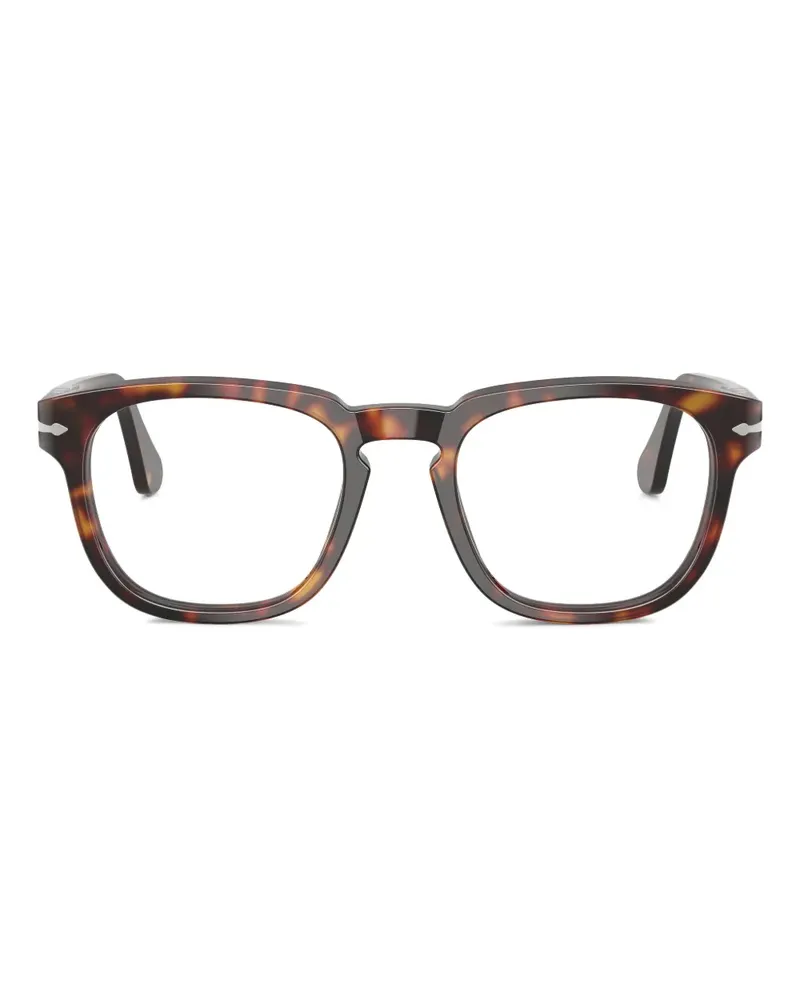 Persol Brille mit breitem Gestell - Braun Braun