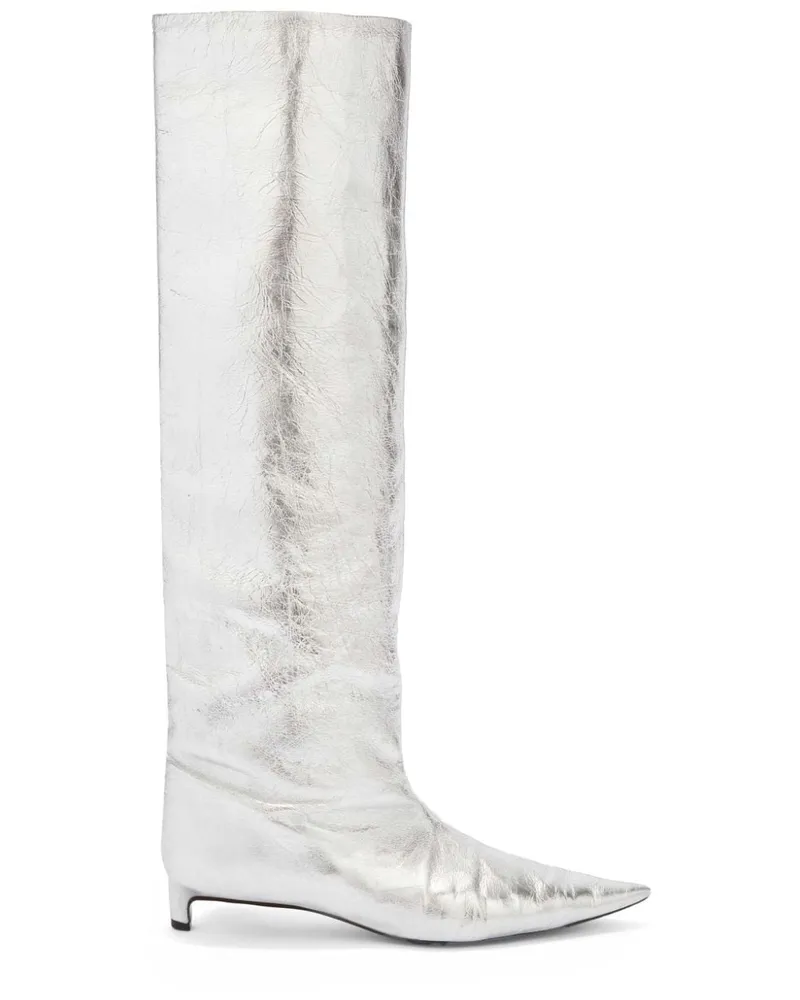 Jil Sander Stiefel in Metallic-Optik 30mm Grau