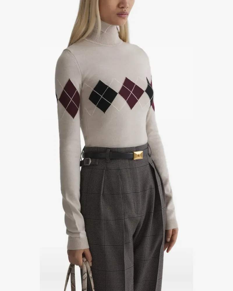 Thierry Mugler Oberteil mit Argyle-Muster - Nude Nude