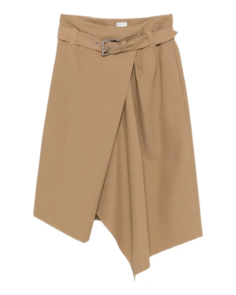 Loewe Asymmetrischer Rock mit Gürtel - Nude Nude