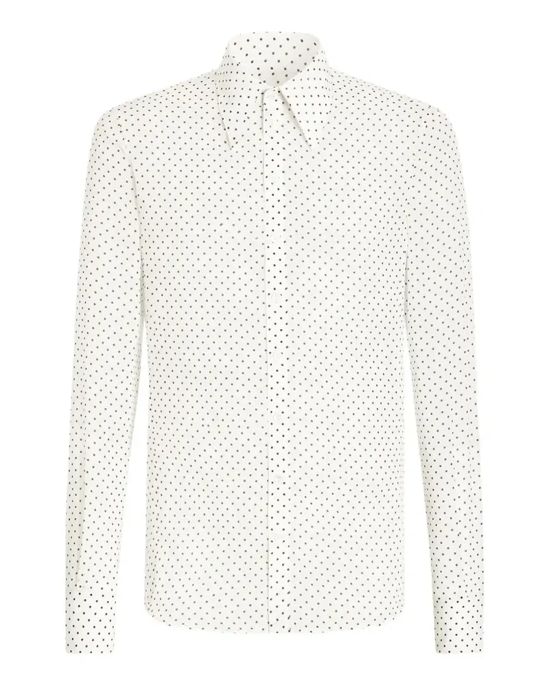 Dolce & Gabbana Sicilia Hemd mit Polka Dots - Weiß Weiß