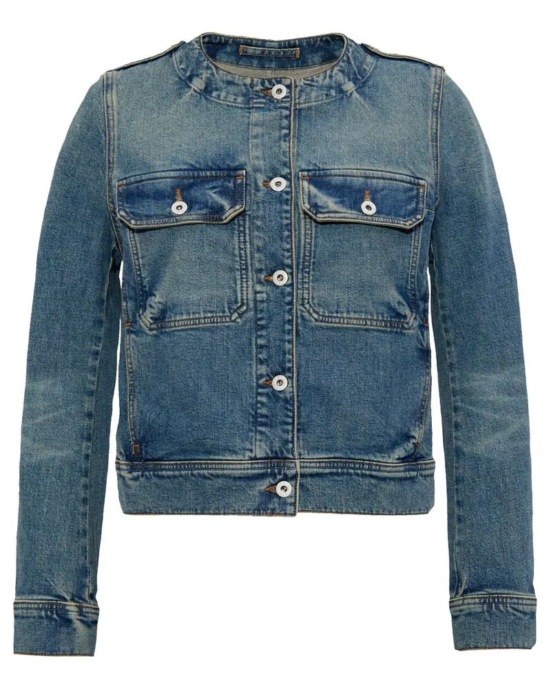 Kenzo Jeansjacke ohne Kragen - Blau Blau