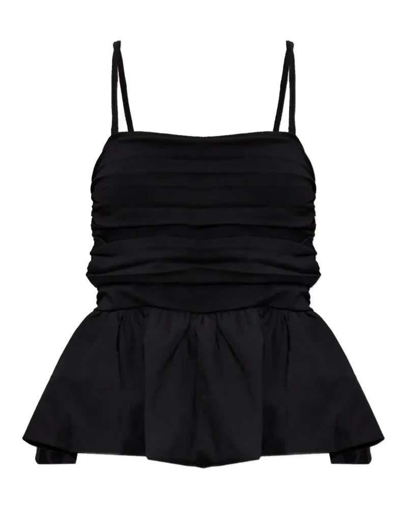 Gestuz Erin ruched peplum top - Schwarz Schwarz