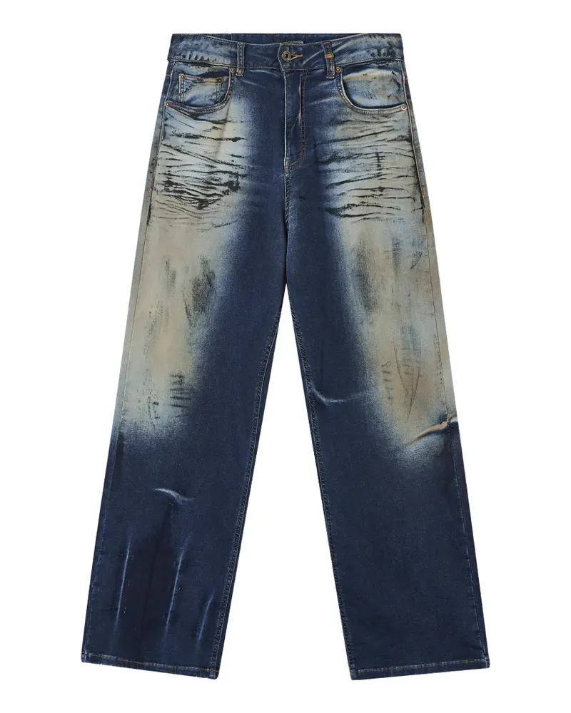 WE 11 DONE faded denim trousers - Blau Blau