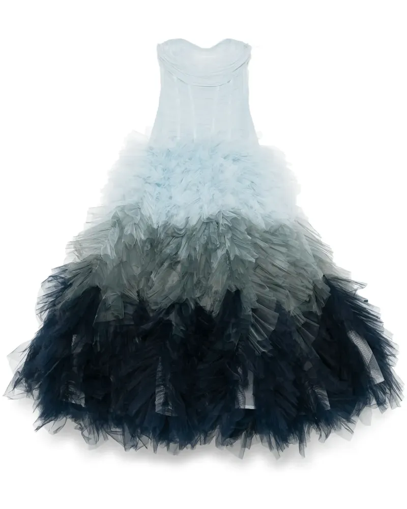 Ana Radu Tüllrobe mit Ombré-Effekt - Blau Blau