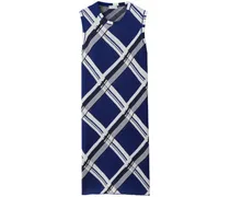 Seidenkleid mit Karomuster - Blau