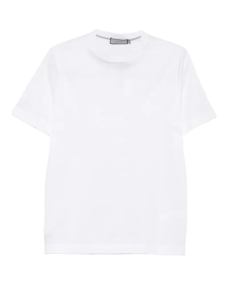 Canali T-Shirt mit rundem Ausschnitt - Weiß Weiß