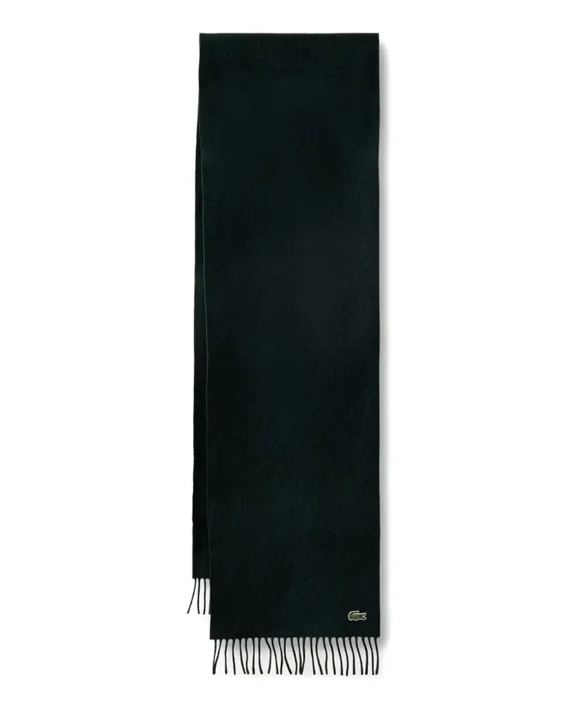 Lacoste logo-patch fringed scarf - Grün Grün