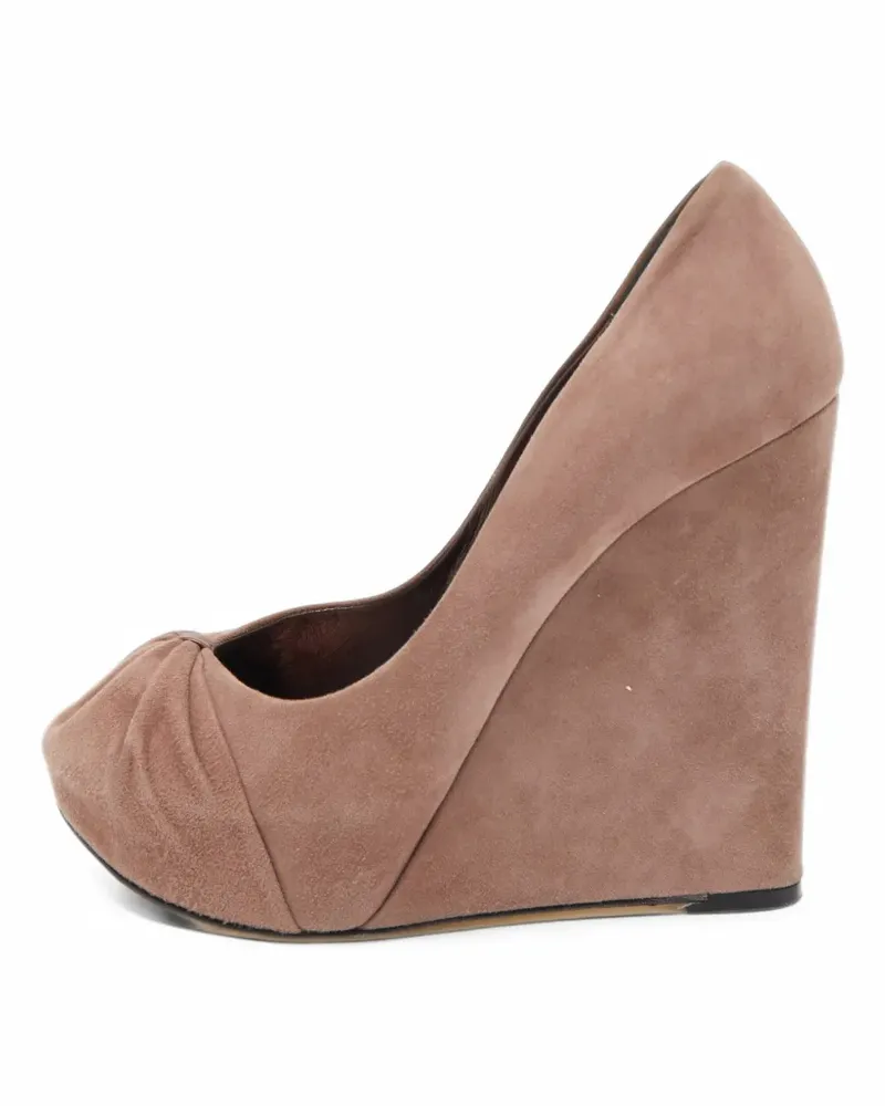 Gina Dusty Wedge-Pumps mit Falten - Rosa Rosa