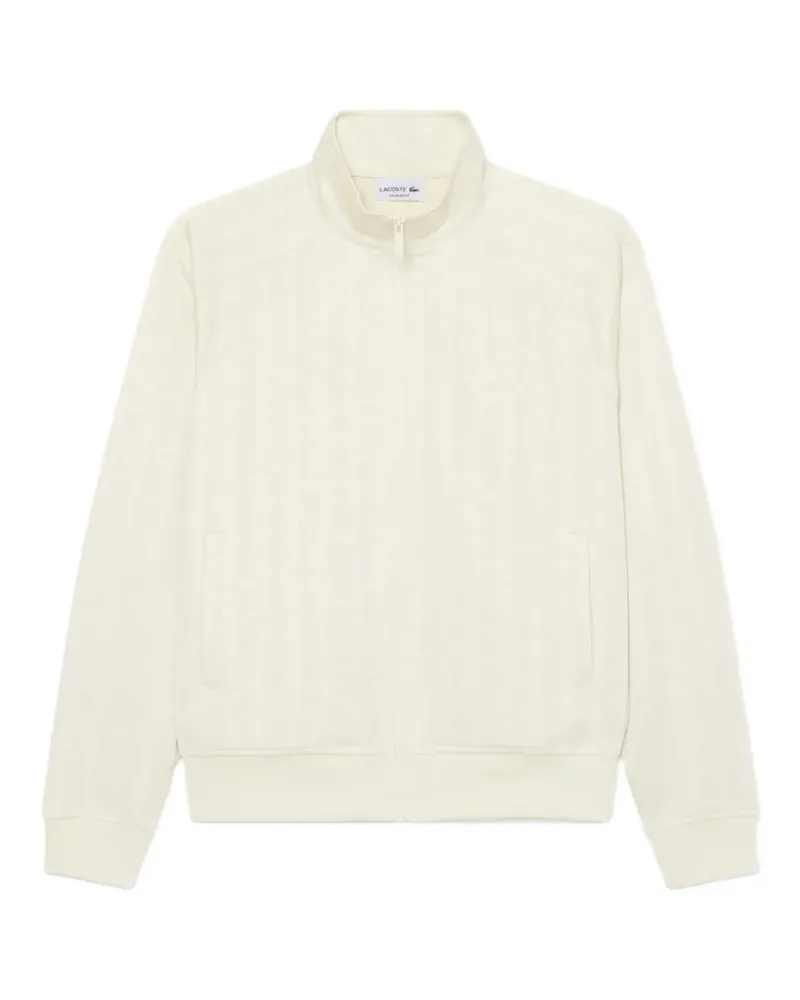Lacoste monogram-jacquard zipped jacket - Nude Nude