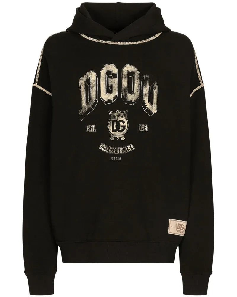 Dolce & Gabbana Hoodie mit DG-Print - Schwarz Schwarz