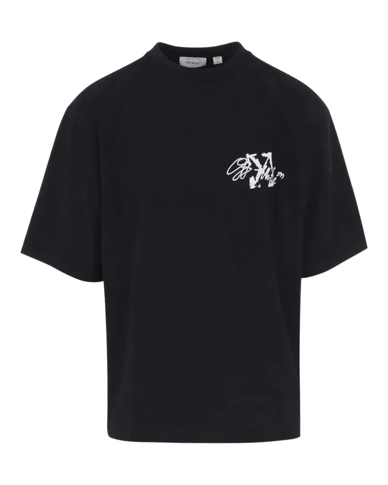 OFF-WHITE T-Shirt mit Logo-Print - Schwarz Schwarz