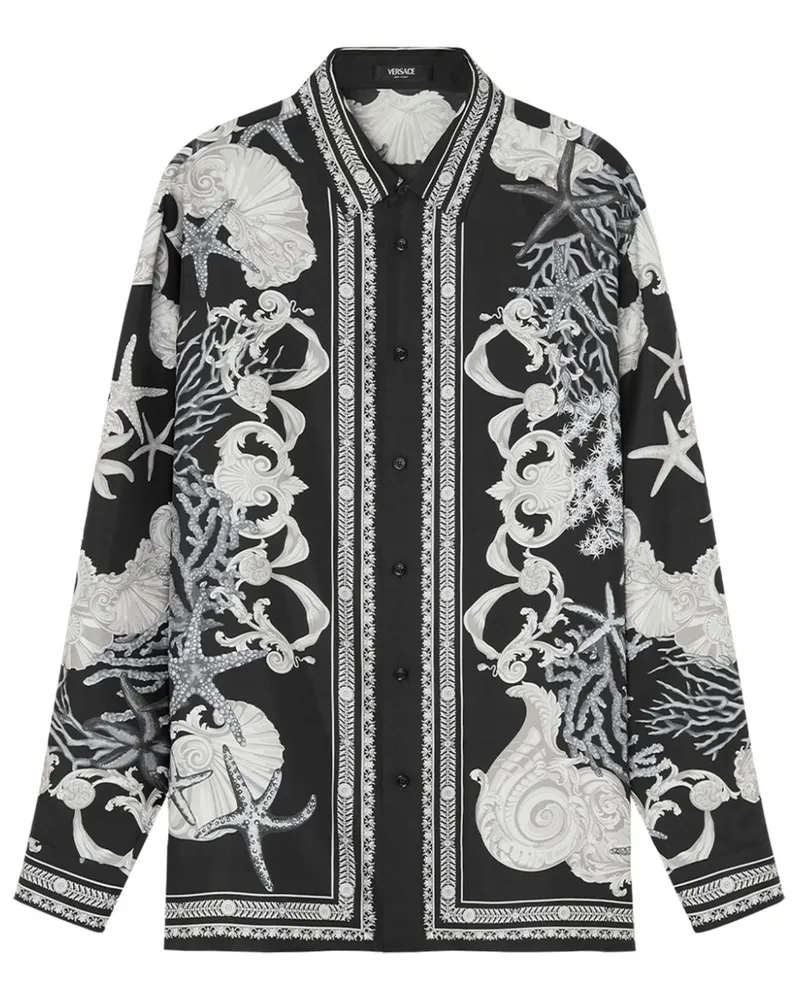 Versace Barocco Sea Hemd aus Seide - Schwarz Schwarz